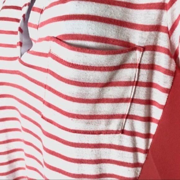 Charming Charlie Stripe Sheer Back T-shirt Coral M - Picture 9 of 11